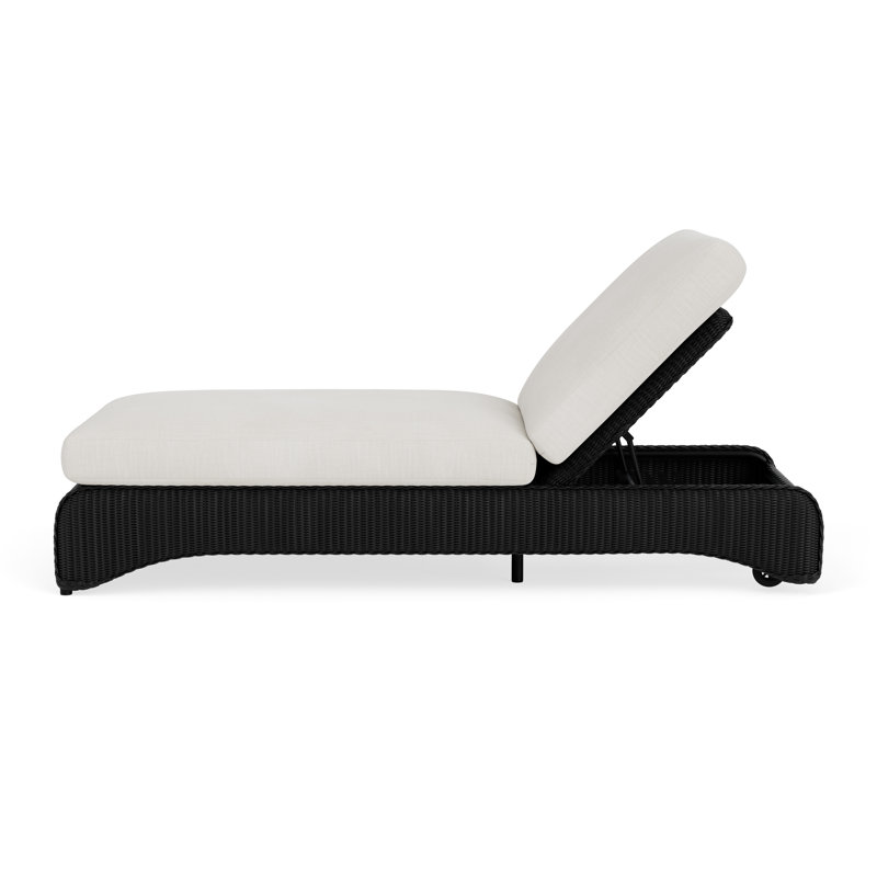 Loom Outdoor Chaise Lounge, Rollo Linen, Ebony
