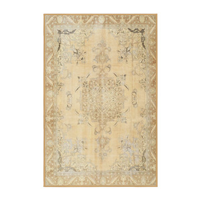 Tapis beige/noir traditionnel