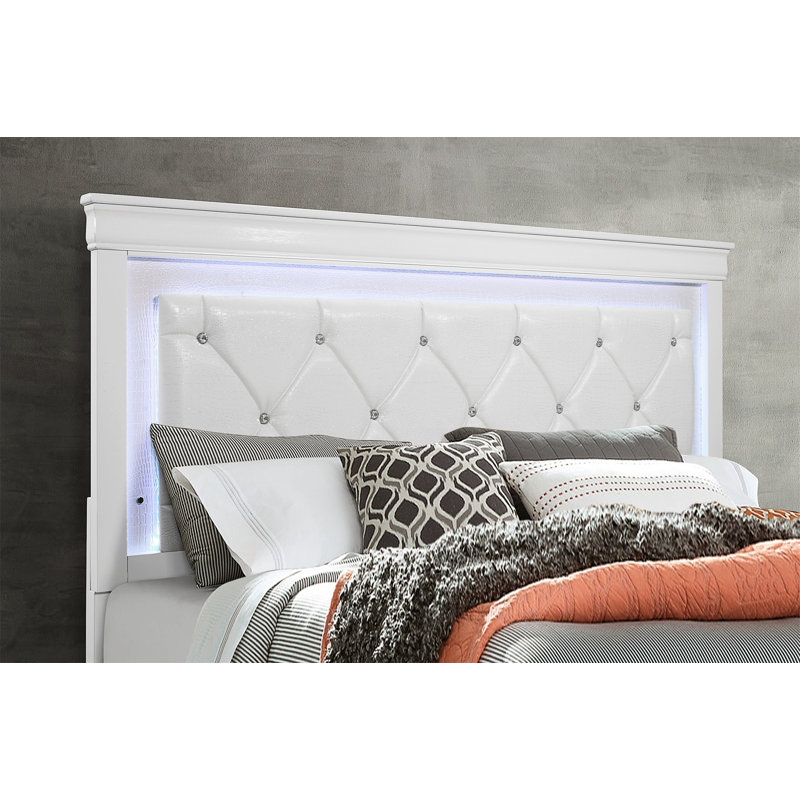 SHAKER WHITE FULL BED WITH LED, Full