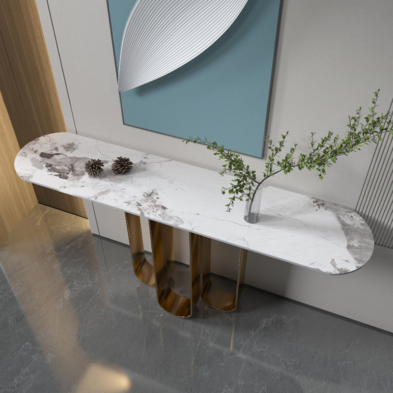 Console moderne moderne de luxe simple, Blanc / gris clair