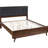 King Contemporary Bed In Dark Walnut, Featuring Tapered Legs And Storage Compartments For Bedroom Walnut King, With Rounded Corners, Airy Feel Space - Saving-1544948420