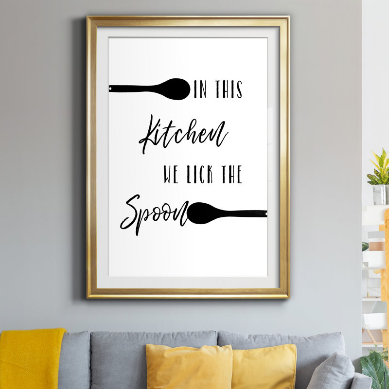 «Lick the Spoon», reproduction de cadre photo sur papier, H 22,5 po x l 30,5 po x P 1,5 po, Papier encadré doré