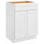 Armoire de base Shaker de 27 po x 21 po x 34,5 po blanc pré-assemblé en forme de shaker Homeibro Cozy Design-1166382363-1166382364