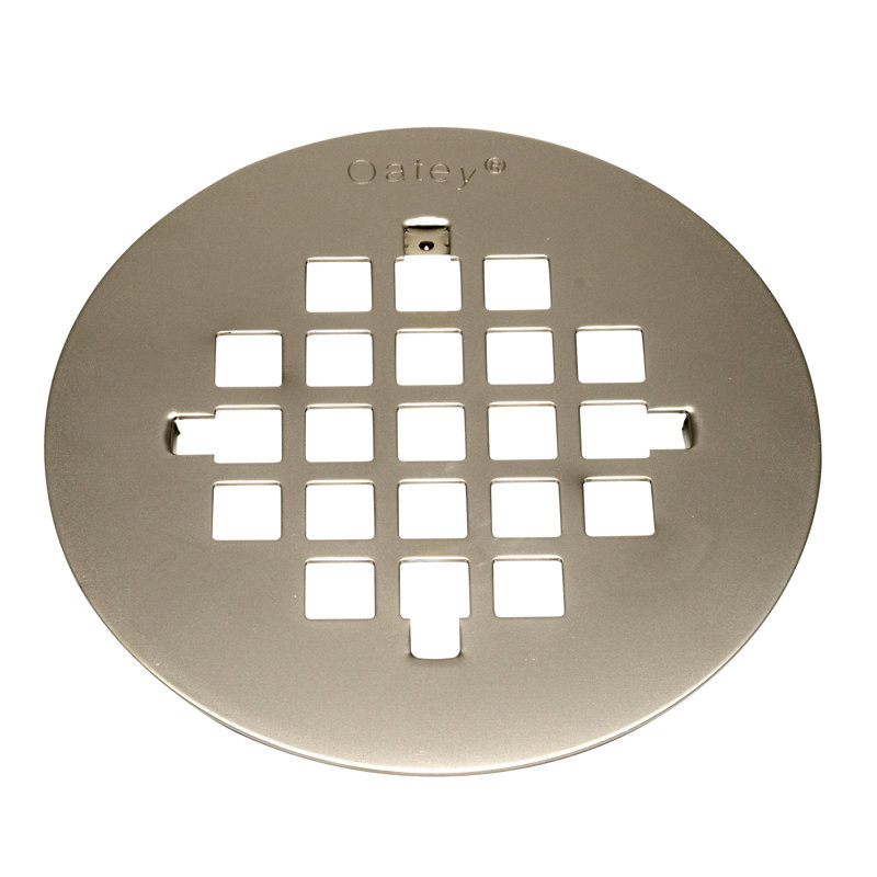 Universal 4-1/4 in. Snap-Tite Round Shower Strainer in PVD Satin Nickel, Satin Nickel