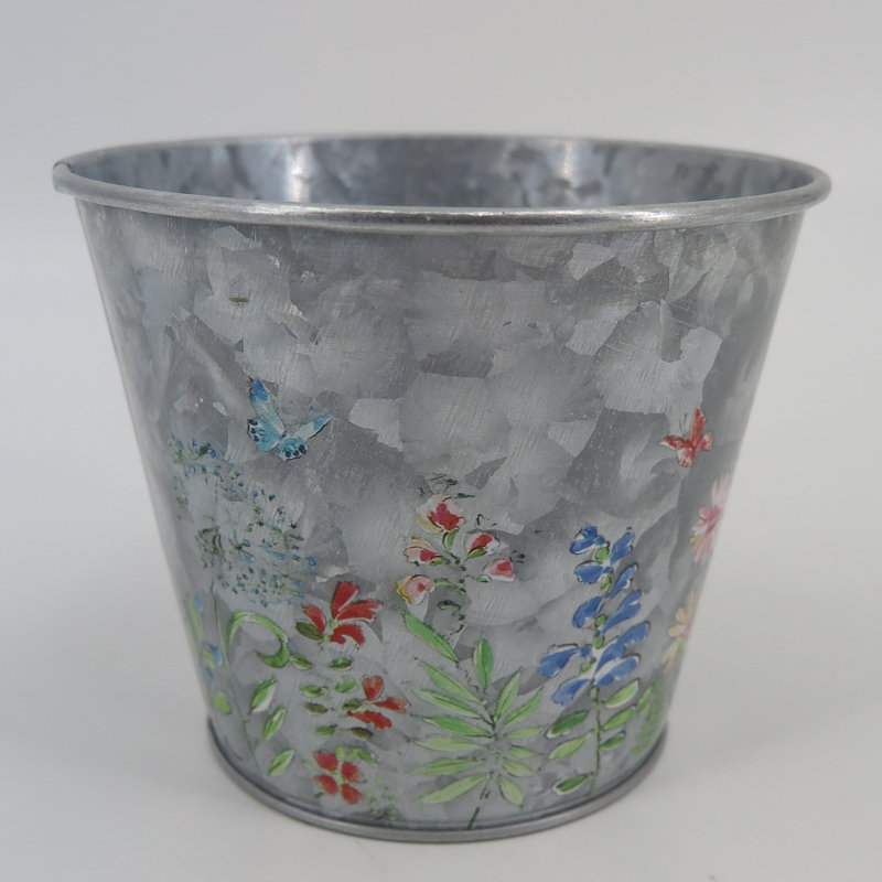 Francisqui Metal Cachepot, 4.25" H x 5" W x 5" D