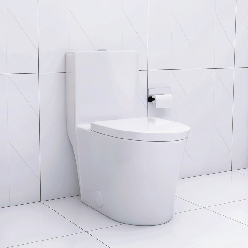Elongated One Piece Toilet White