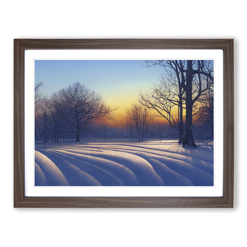 XH1022-10187X Winter Forest Landscape Vol.3 1 Piece Single Picture Frame Wall Art, 25cm H x 34cm W x 2cm D, Walnut
