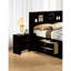 Armoire de chevet noire avec 2 tiroirs, facile à assembler, tiroir supérieur doublé de feutre, ovale en nickel, idéale pour la chambre à coucher, armoire de style contemporain, bois massif, poignées, assemblage, l 25,5 po x P 17 po, H 25,5 po-1937868560