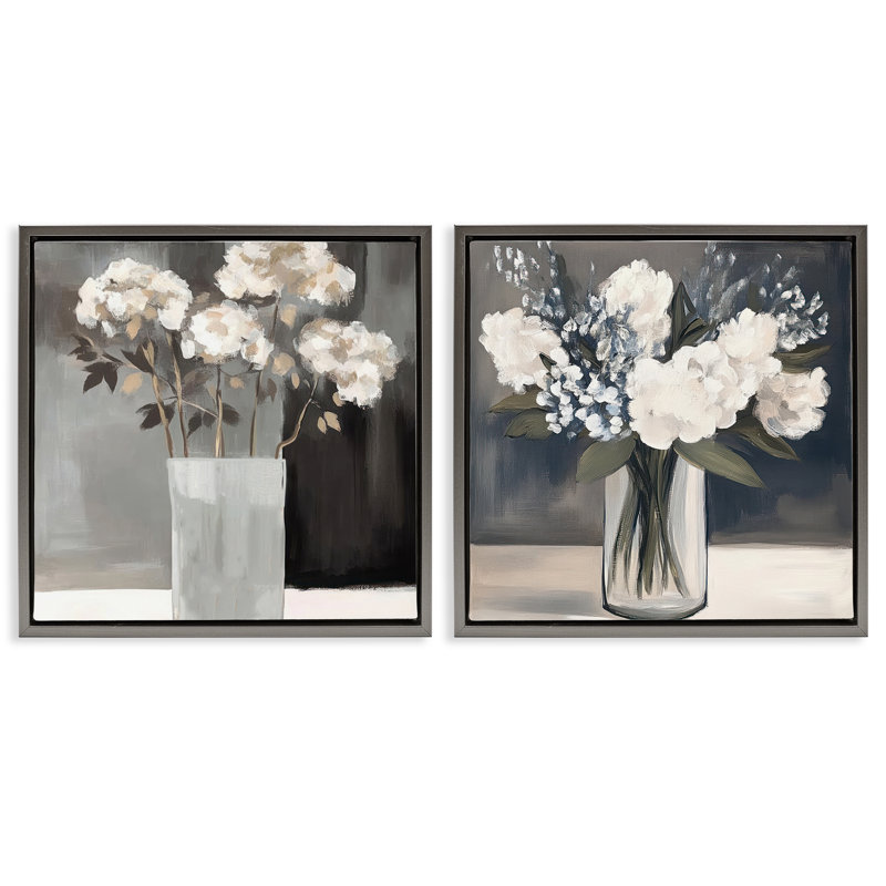 Ensemble de cadre flottant 2 pièces Vase Of Grace Flowers, design par Mona Grace, H 25 po x l 25 po