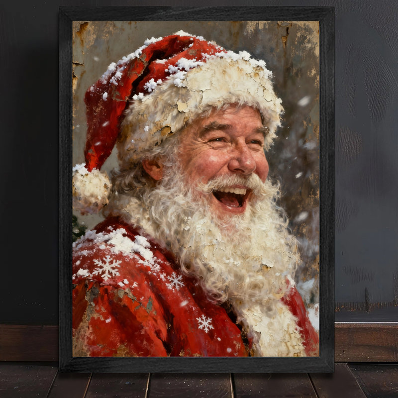 «Black Christmas Vintage», art mural de père Noël rétro, impressions encadrées, H 11 po x l 9 po