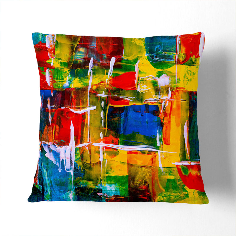Abstract Square Throw Cushion, 40 x 40 cm, Stone