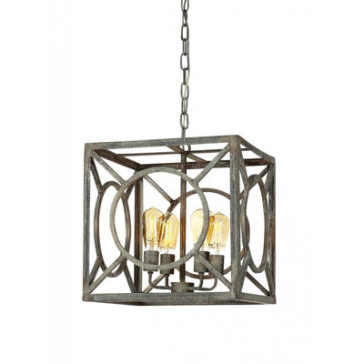 Ashleys 4 - Light Candle Style Rectangle Chandelier