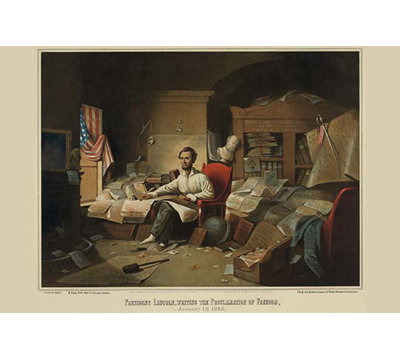 " President Lincoln Writing The Proclamation "