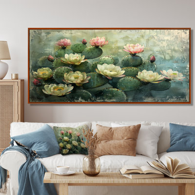 Cactus vert rose, fragiles - impression d'art mural cactus floral
