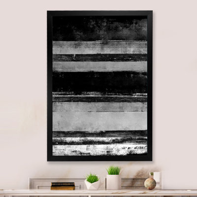 «Black and White Abstract Bands II», œuvre d'art moderne et contemporaine sur toile