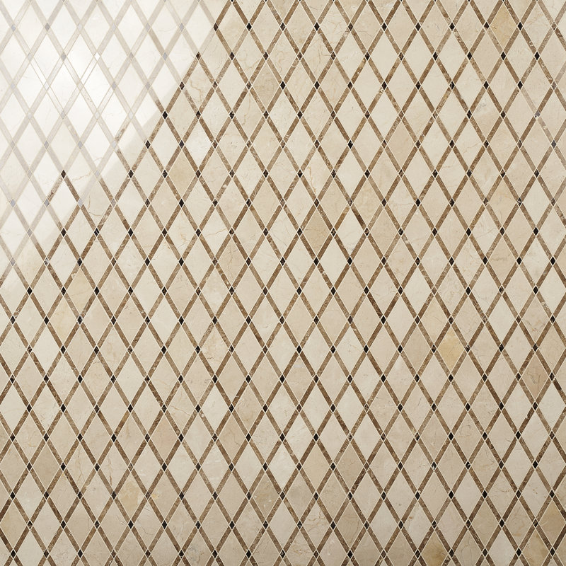 Carreau de mosaïque fantaisie Grand Marble, Crema Marfil clair