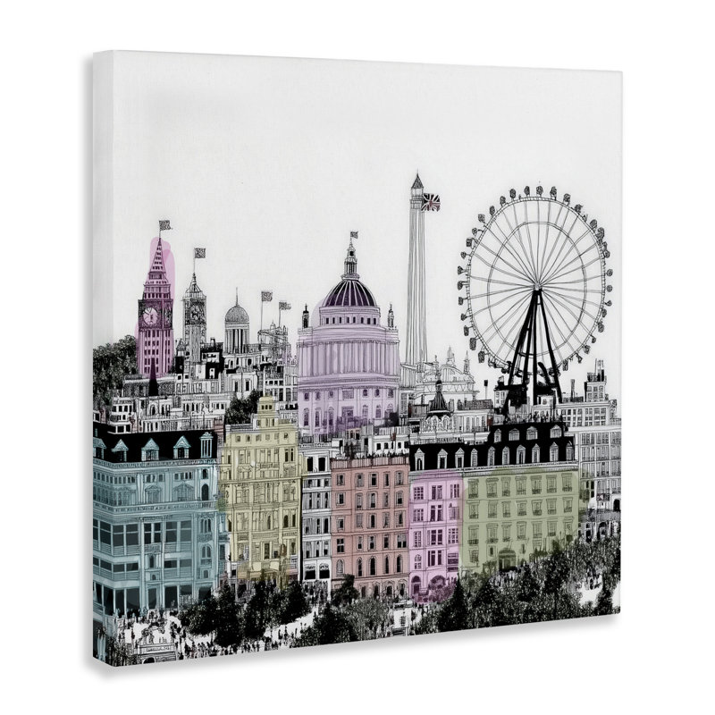 London London of the World, toile par Annabelle Hall, H 30 po x l 30 po