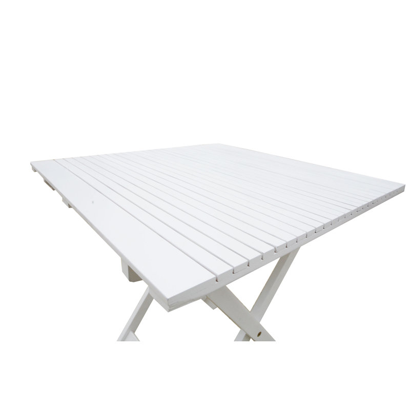Galvan Square Eucalyptus Solid Wood Outdoor Bistro Table - 70 cm W 70 cm D, White