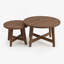 Ensemble de 2 tables basses gigognes rondes, tables d'appoint modernes au fini noyer, tables de bout empilables en forme de X pour le salon, la chambre à coucher et le balcon