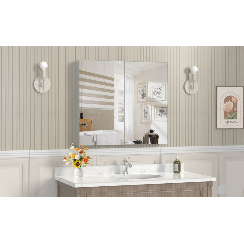 Bathroom Cabinet, Wall Mounted Cabinet With Adjustable Storage Shelves