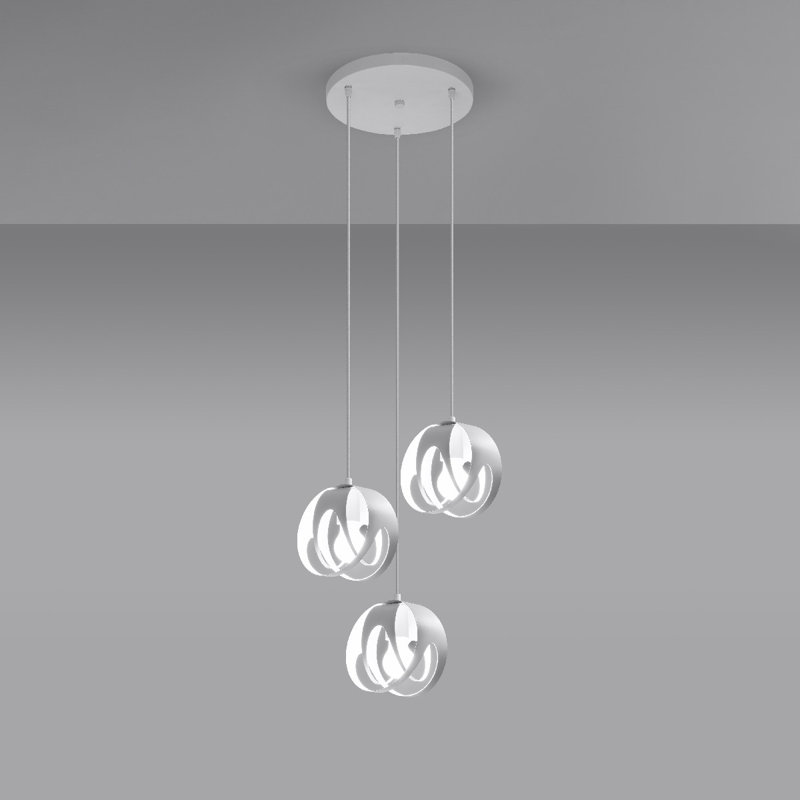 Amrah 3 - Light Silver Sphere Pendant