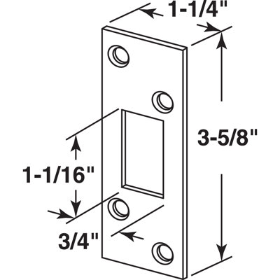 Classic Bronze, High Security Deadbolt Strike (Single Pack)