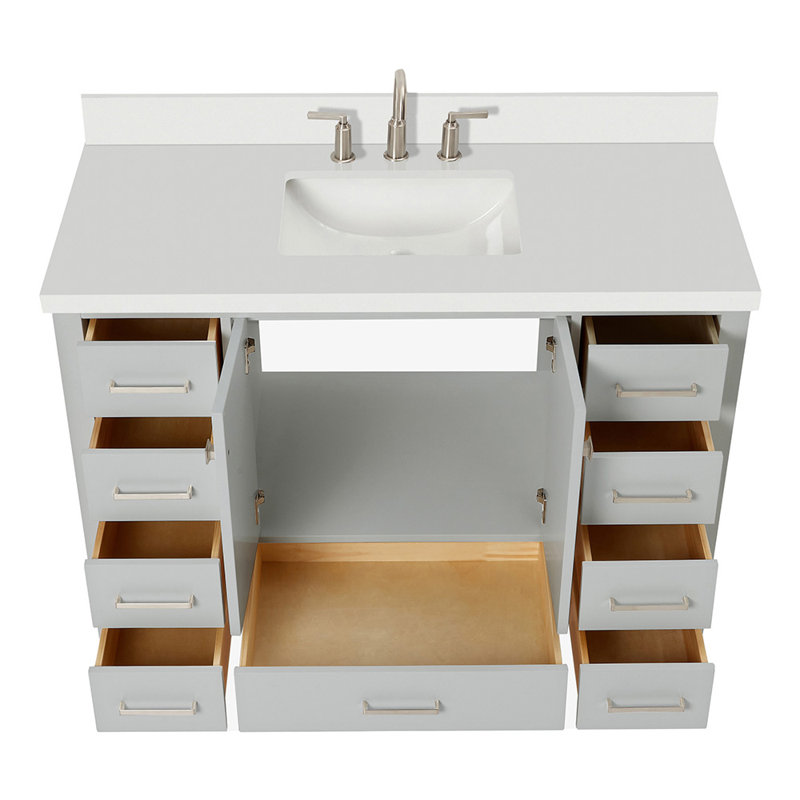 Ensemble de meuble-lavabo simple 48 po Cambridge, Gris