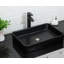Lavabo vasque rectangulaire en céramique noire L 24 po x l 16 po au-dessus du comptoir