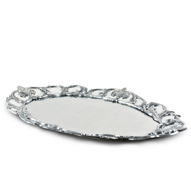 Fleur De Lis Metal Decorative Tray