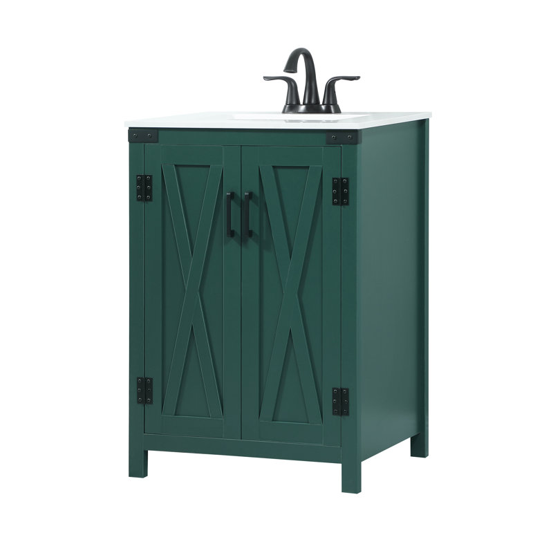 Ensemble de meuble-lavabo simple 24 po Slayton, Vert