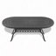Table de salle à manger en aluminium coulé avec cadre noir et trou pour parasol L81,89 * W41,34 po (table incluse seulement)