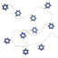 Star Of David Hanukkah Lights - White LED - 5' Clear Wire - 10Ct
