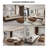 137.8"White Polyester Solid-Wood Frame Sofa