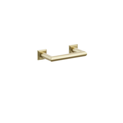 Emtek Modern Tubular Paper Holder - Pivoting Double Post w/ Step Square Rosette
