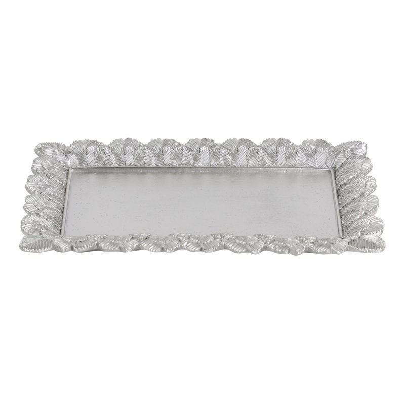 Oronoco Resin Decorative Tray, Silver