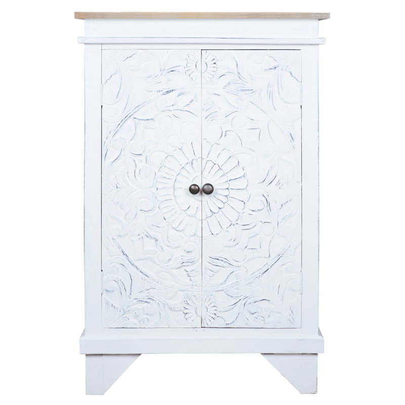 Travis Heights Solid Wood Accent Cabinet, White
