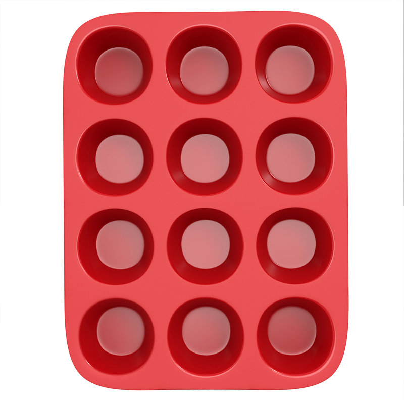 Chef Buddy 12 Cup Non-Stick Silicone Muffin Pan with Lid