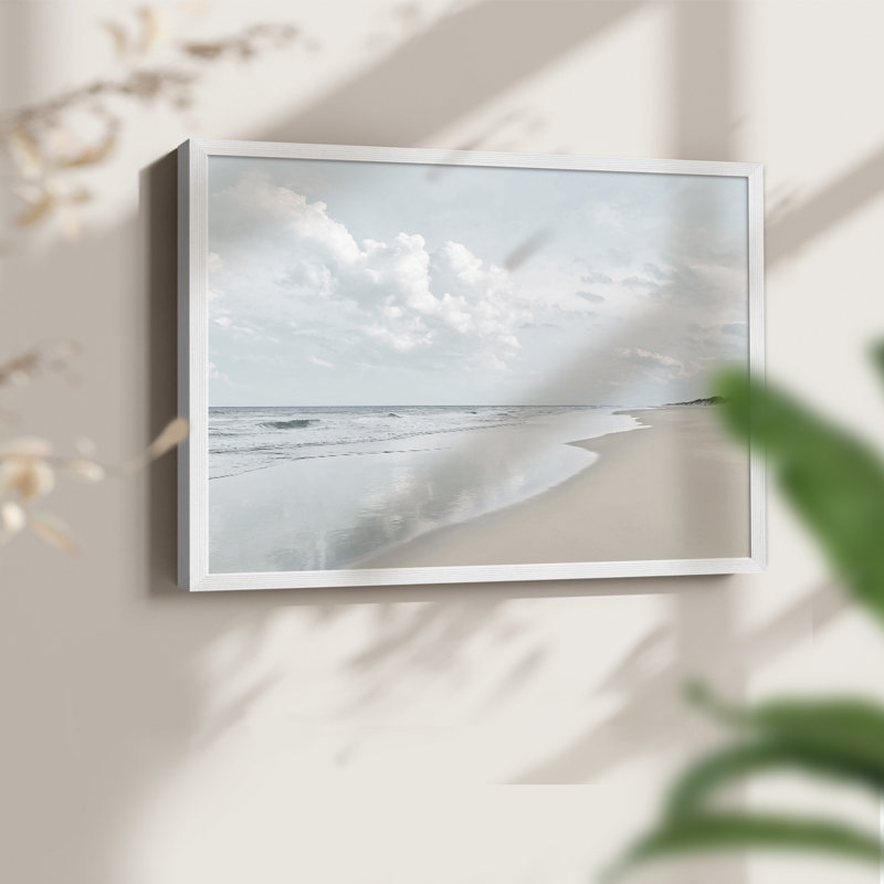 Bord de mer - impression encadrée - réaménageable, H 11 po x l 14 po, Blanc