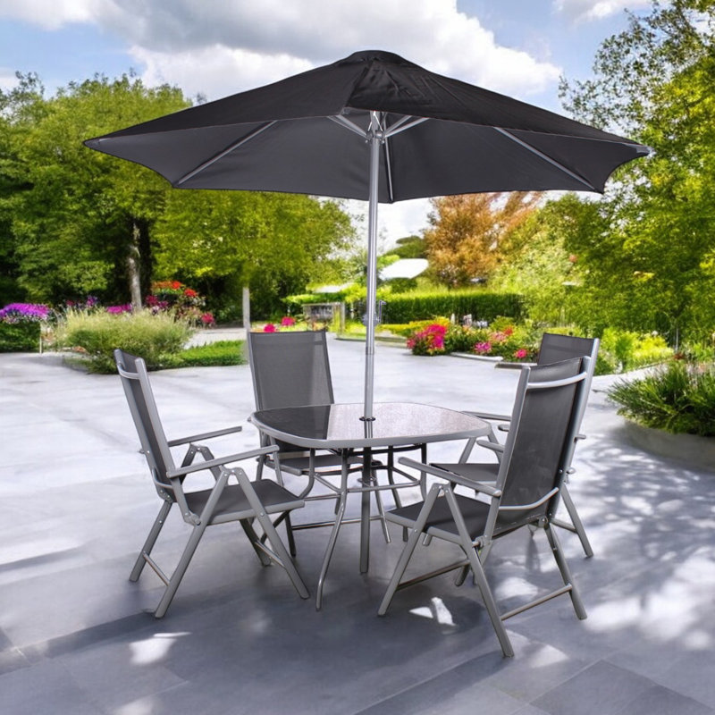 RIO 4 Seater dining Set including parasol