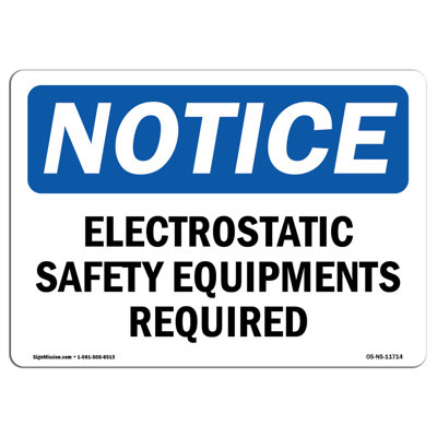 Electrostatic Safety Equipment Required Sign