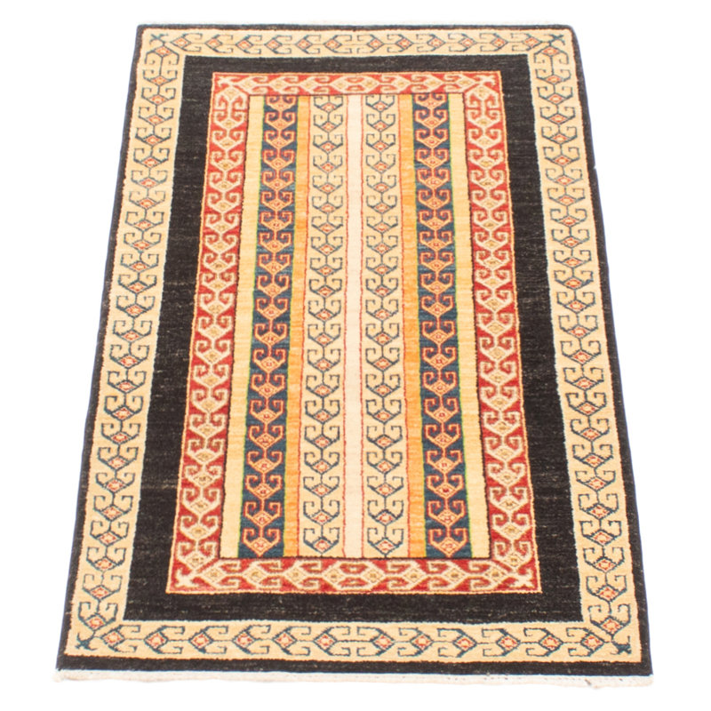 Tapis rouge unique noué à la main 2 pi 4 po x 4 pi 8 po One Of Kind