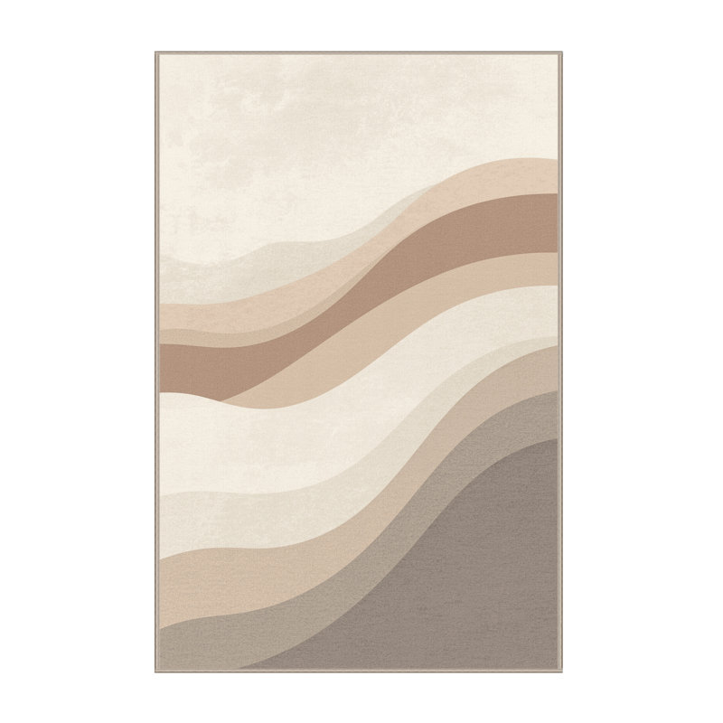 Tapis beige moelleux moelleux à motif dégradé côtier beige, 8 x 10