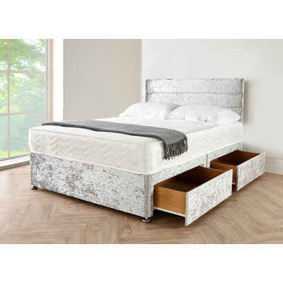 Salom Upholstered Divan Bed with Mattress