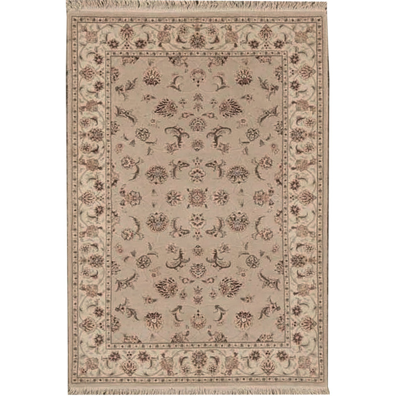 Floral Area Rug in Beige/Gold