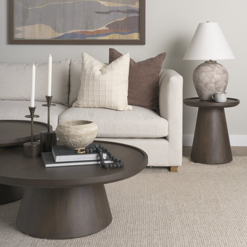 Rebecka Solid Wood Tray Top End Table, Dark Brown