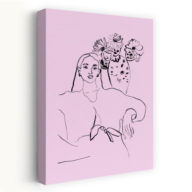 1 Piece Wrapped Canvas Wall Art, 60.96 cm H x 40.64 cm W, Pink