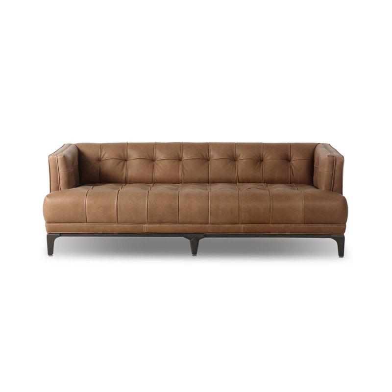 Dylan Sofa-78"-Rider Black, Palermo Drift Genuine Leather