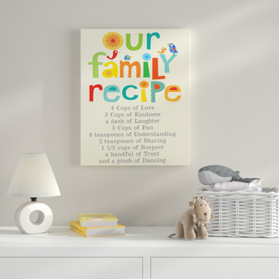 Art textuel encadré Gupton Our Family Recipe List