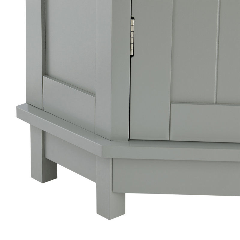 Moder Wood Bathroom Triangle Corner Storage Cabinet With Adjustable Shelf