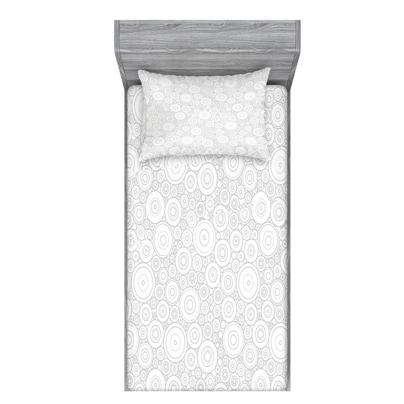 Microfiber Geometric Sheet Set, Twin XL Sheet Set with Fitted Sheet